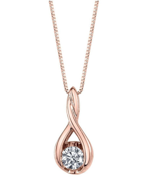 Diamond (1/10 ct. t.w.) Twist Pendant in 14k White or Yellow or Rose Gold