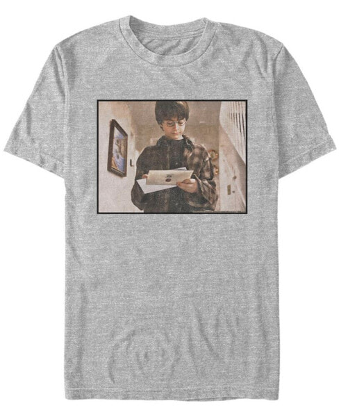 Harry Potter Men's Hogwarts Letter Portrait Short Sleeve T-Shirt