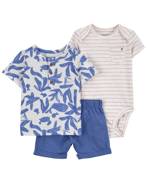 Baby 3-Piece Whale Little Short Set 3M