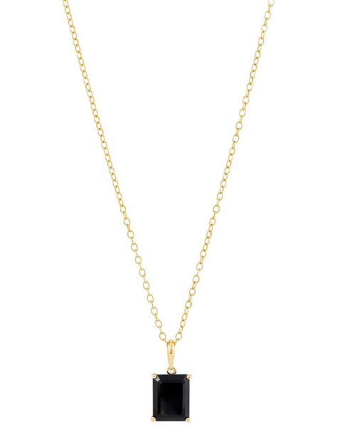 Macy's onyx Emerald-Cut 18" Pendant Necklace in 14k Gold