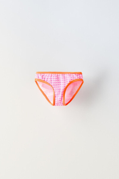 2-6 years/ contrast gingham bikini bottoms