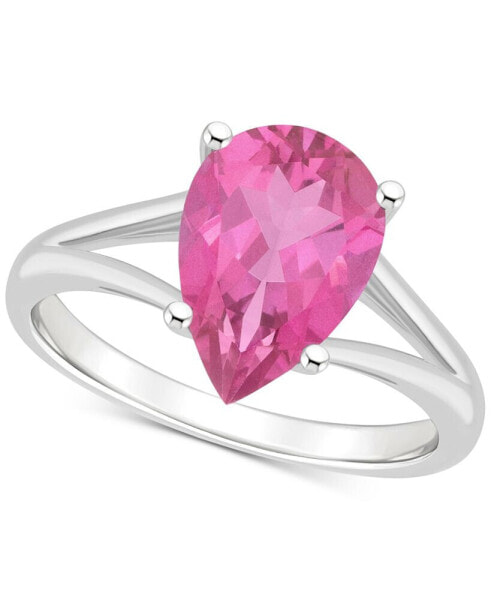 Mystic Topaz Pear Split Shank Solitaire Ring (3-5/8 ct. t.w.) in Sterling Silver (Also in Pink Topaz)