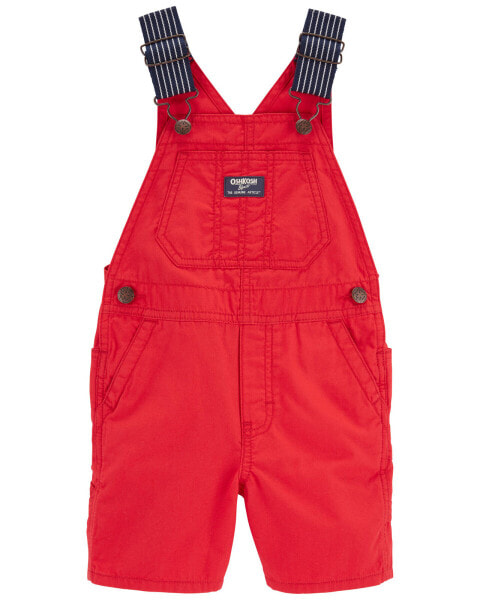 Toddler Canvas Shortalls: Hickory Stripe Strap Remix 3T