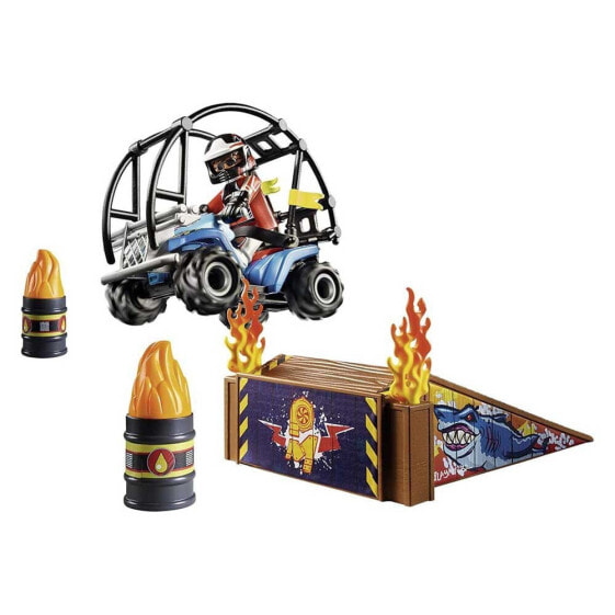 Игровой набор Playmobil Starter Pack Stuntshow Quad With Fire Ramp - Стартовый набор Stuntshow Quad (Квадроцикл с огненным трамплином)