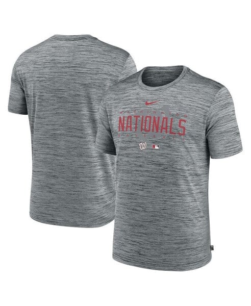 Men's Heather Gray Washington Nationals Authentic Collection Velocity Performance Practice T-shirt