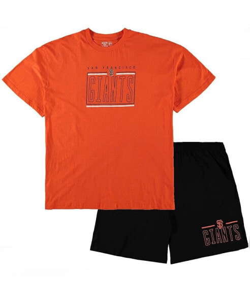 Пижама Concepts Sport мужская оранжевая и черная San Francisco Giants Big and Tall с футболкой и шортами