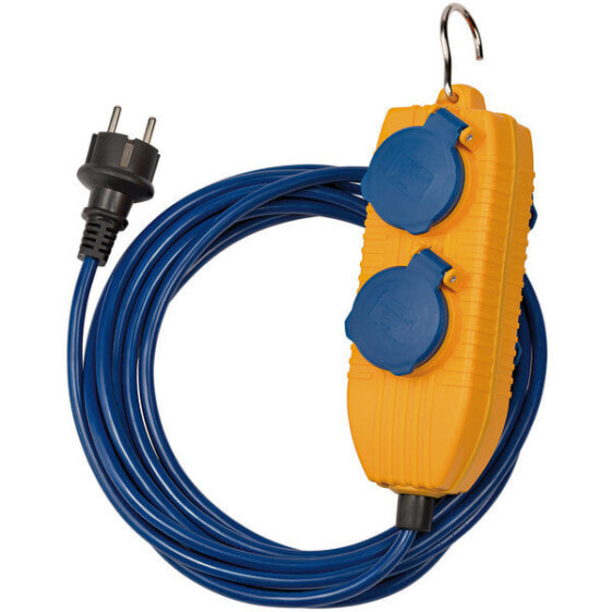 Brennenstuhl 1161750020 - 5 m - 2 AC outlet(s) - Indoor - IP54 - Blue - Yellow - CE