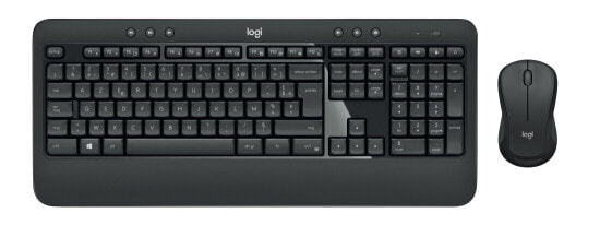 Logitech MK540 ADVANCED Wireless Keyboard and Mouse Combo - Wireless - USB - Membrane - AZERTY - Black - White - Mouse included