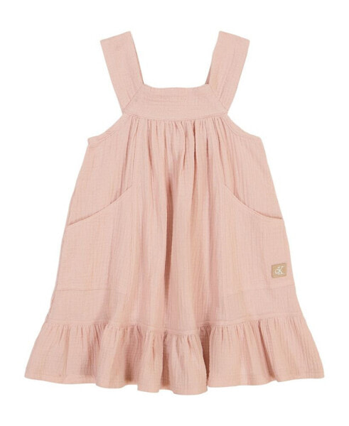 Toddler Girls One Piece Muslin Tiered A-Line Dress