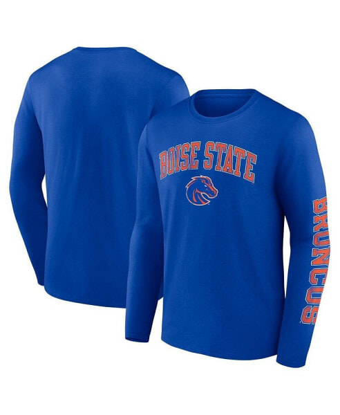 Men's Royal Boise State Broncos Distressed Arch Over Logo Long Sleeve T-shirt