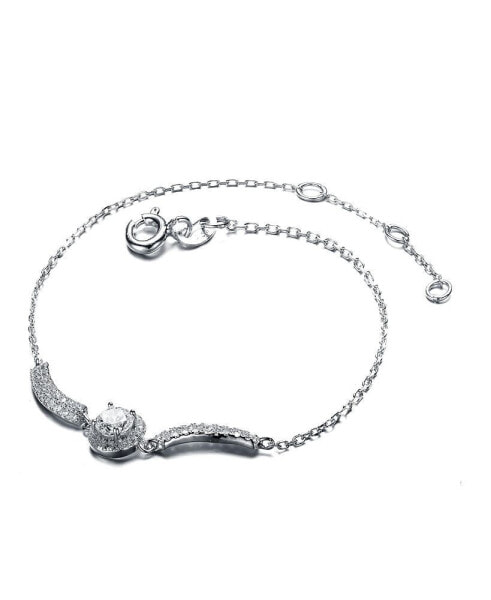 Sterling Silver Cubic Zirconia Center Stone Bracelet