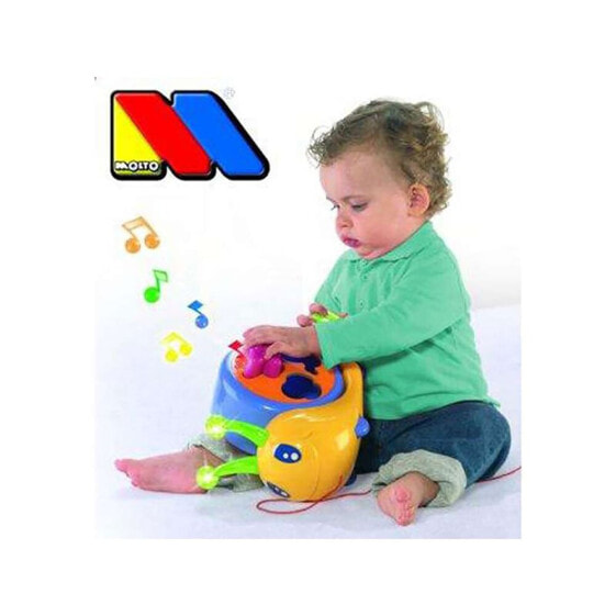 Детская игрушка Molto Улитка-ползунок со светом, звуками и разноцветными фигурами 26 см