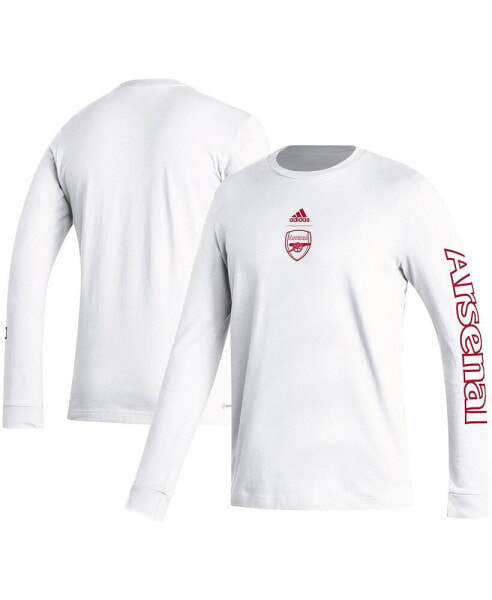 Men's White Arsenal Team Crest Long Sleeve T-shirt