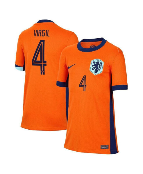 Youth Virgil van Dijk Orange Netherlands National Team 2024 Home Replica Jersey