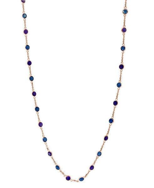 EFFY® Mosaic Collection Multi-Gemstone Link Collar Necklace (9 ct. t.w.) in 14k Gold. (Also available in 14k Rose Gold)