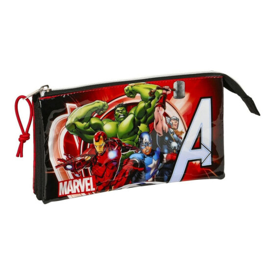 Школьный пенал The Avengers Infinity Чёрный Красный 22 x 12 x 3 cm