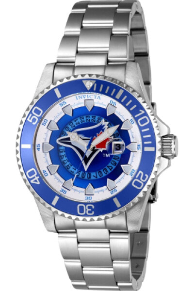 Invicta Men's 43482 MLB Toronto Blue Jays Quartz Red Silver White Blue Dial W...