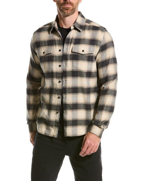 Frame Denim Plaid Flannel Shirt Men's Black S