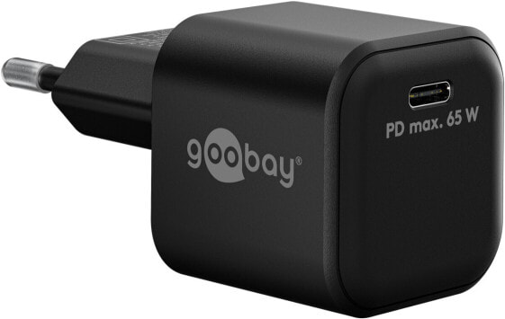 Goobay 65369 - USB-Ladegeraet 65 W 1x USB-C PD GaN schwarz
