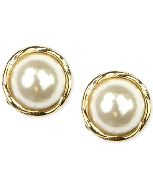 Серьги Anne Klein Gold-Tone Twist Pearl