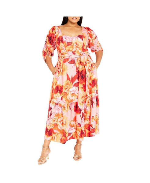 Plus Size Poppie Print Maxi Dress