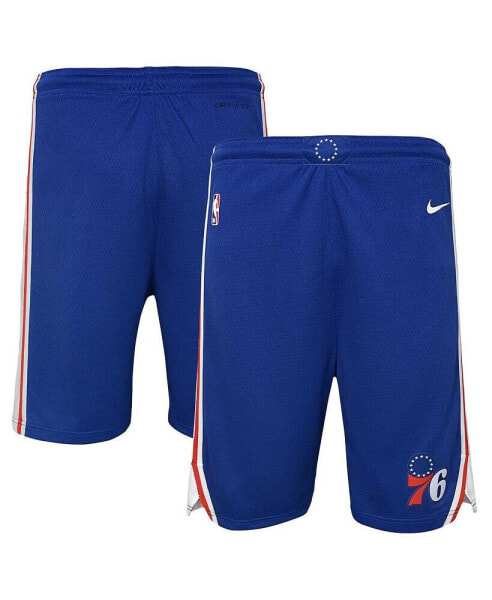 Nike Big boys and girls Royal Philadelphia 76ers Swingman Performance Shorts – Icon Edition