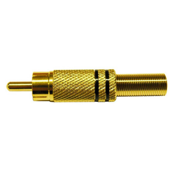 EUROCONNEX Male Gold Black Lines rca cable 5-6 mm