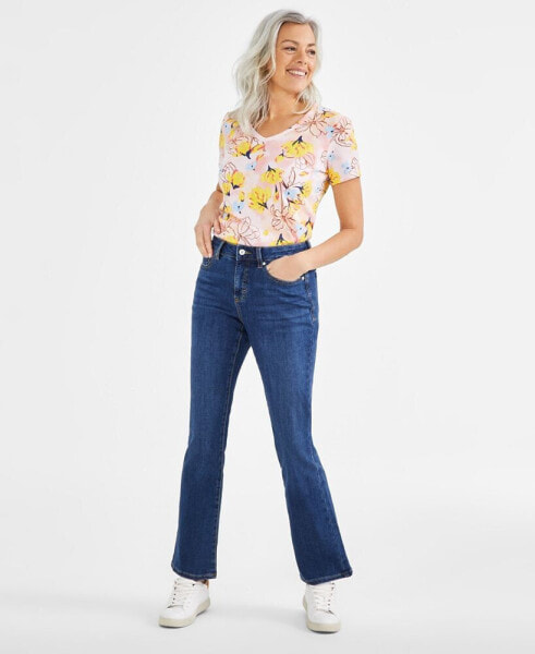 Petite Mid-Rise Curvy Bootcut Jeans, Created for Macy's