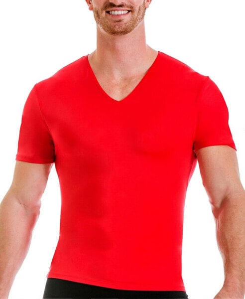 Men's Big & Tall Compression Activewear Short Sleeve V-Neck T-shirt
