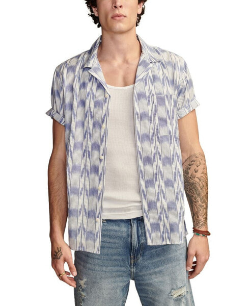 Рубашка мужская Lucky Brand с коротким рукавом и воротником типа Camp Ikat