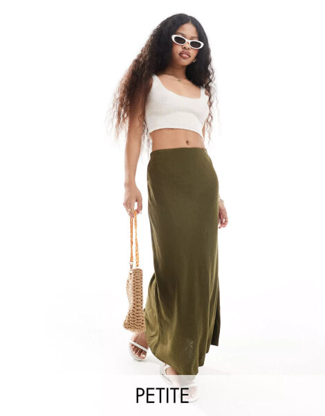 Nobody's Child Petite Mila midaxi skirt in khaki