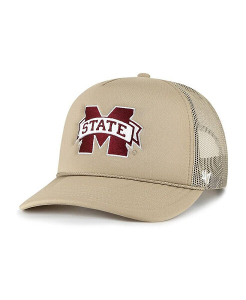 Men's Khaki Mississippi State Bulldogs Foam Front Mesh Trucker Snapback Hat