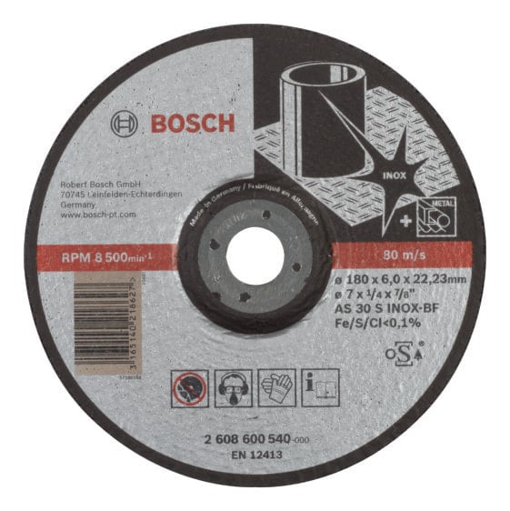 Bosch Schruppscheibe gekröpft Expert for Inox AS 30 S INOX BF, 180 mm, 6,0 mm