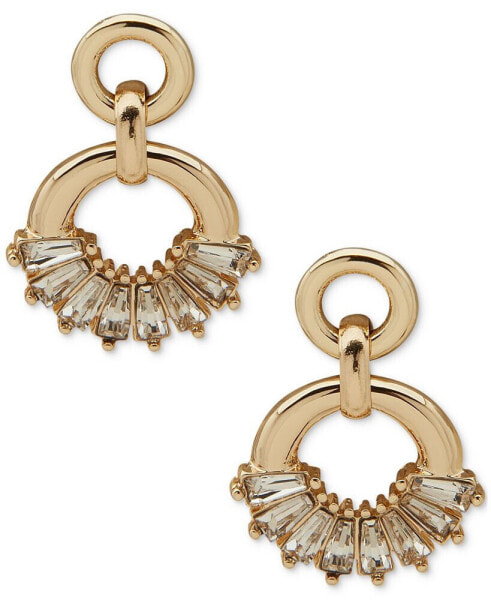 Gold-Tone Crystal Linked Drop Earrings