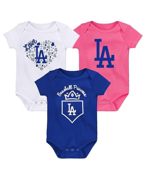 Fanatics Girls Infant Los Angeles Dodgers 3-Pack Home Run Bodysuit Set