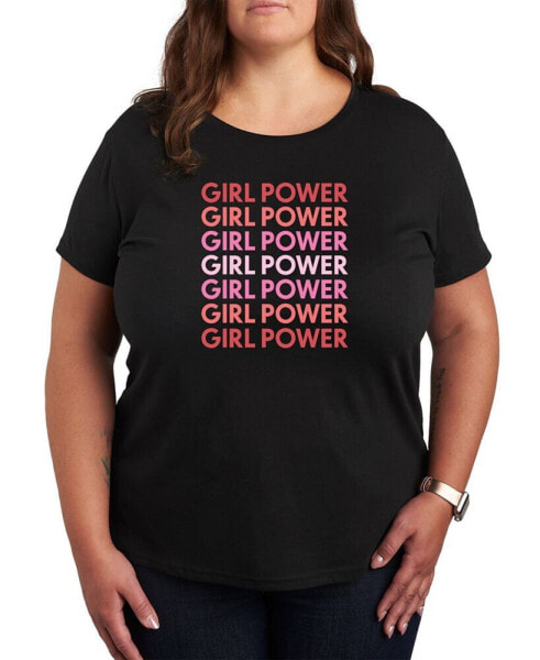 Trendy Plus Size Girl Power Graphic Short Sleeve T-shirt