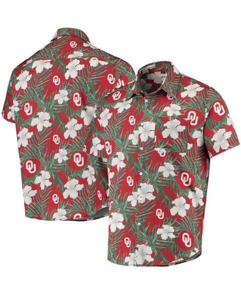 Men's Crimson Oklahoma Sooners Floral Button-Up Shirt