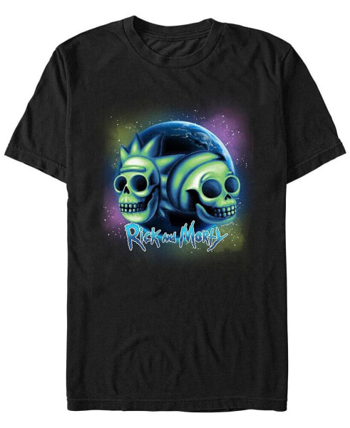 Men's Rick and Morty Space Skulls Short Sleeve T-shirt