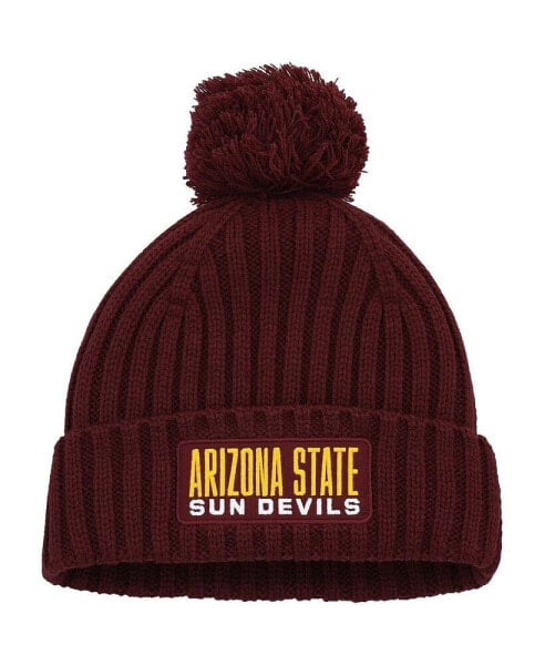 Men's Maroon Arizona State Sun Devils Modern Ribbed Cuffed Knit Hat with Pom