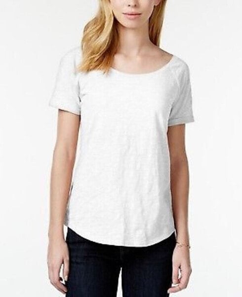 Maison Jules Women's Short Sleeve T-Shirt SCoop Neck White Size XS