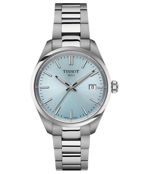 Unisex Swiss PR 100 Stainless Steel Bracelet Watch 34mm