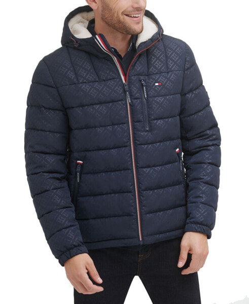 Men's Sherpa Lined Hooded Quilted Puffer Jacket