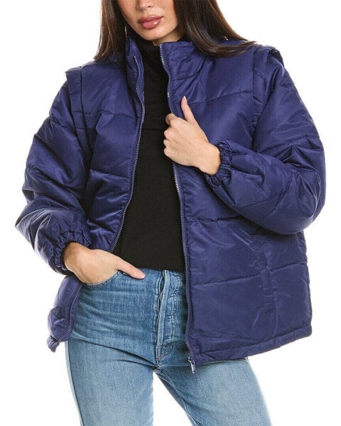 Weworewhat Zip-Off Sleeve Puffer Coat Women's