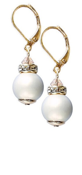 Delicate Sweet Cream earrings made of Lampglas ECU23 pearls
