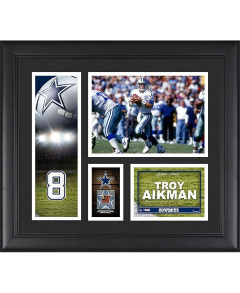 Troy Aikman Dallas Cowboys Framed 15'' x 17'' Player Collage with a Piece of Game-Used Football