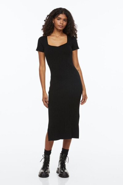 Rib-knit Bodycon Dress