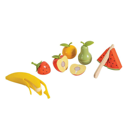 Развивающие игры EUREKAKIDS Набор деревянных фруктов со игрушечным ножом
