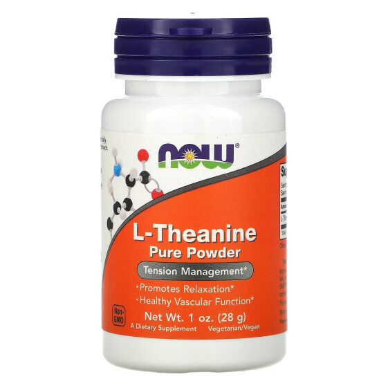 Аминокислоты NOW L-Theanine Pure Powder, 1 унция (28 г)