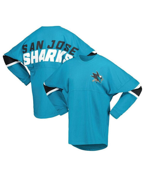 Women's Teal San Jose Sharks Jersey Long Sleeve T-shirt