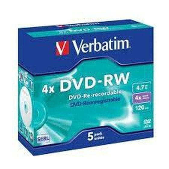 DVD-RW Verbatim 5 штук Чёрный 4,7 GB 4x (5 штук)